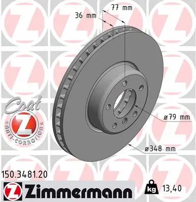 Disque de frein ZIMMERMANN 150.3481.20