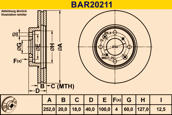 Disque de frein BARUM BAR20211
