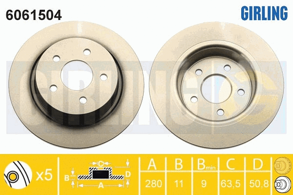 Disque de frein GIRLING 6061504
