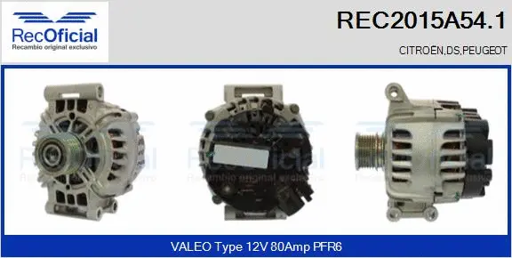 Alternateur RECOFICIAL REC2015A54.1