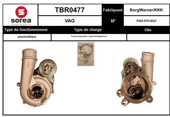 Turbocompresseur, suralimentation EAI TBR0477
