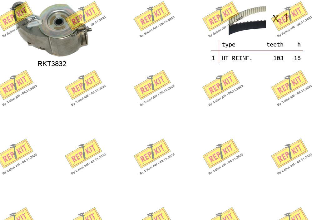 Kit de courroie crantée REPKIT RKTK1305