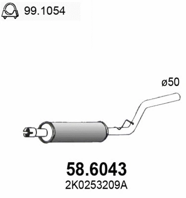 Silencieux central ASSO 58.6043