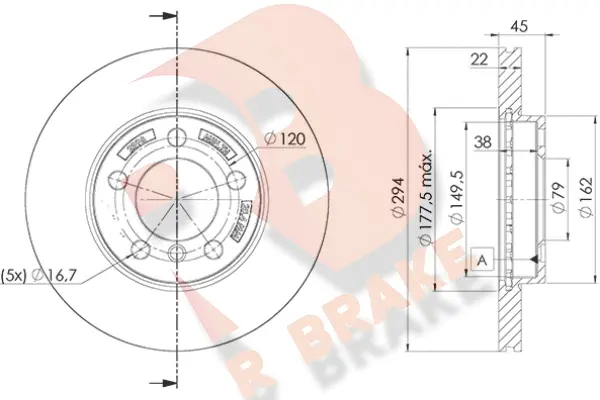 Disque de frein R BRAKE 78RBD22898