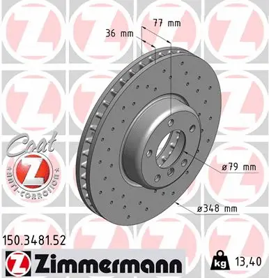 Disque de frein ZIMMERMANN 150.3481.52