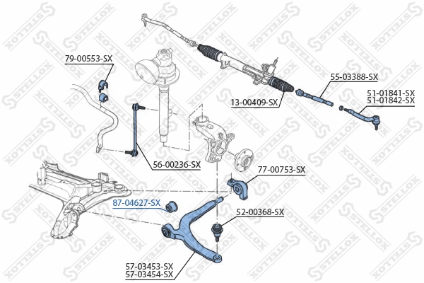 Suspension, bras de liaison STELLOX 87-04627-SX