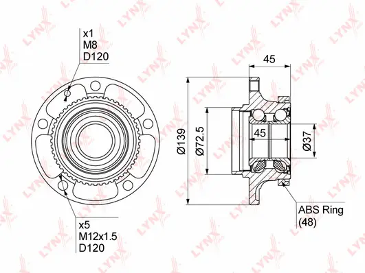 Kit de roulements de roue LYNXAUTO WH-1032
