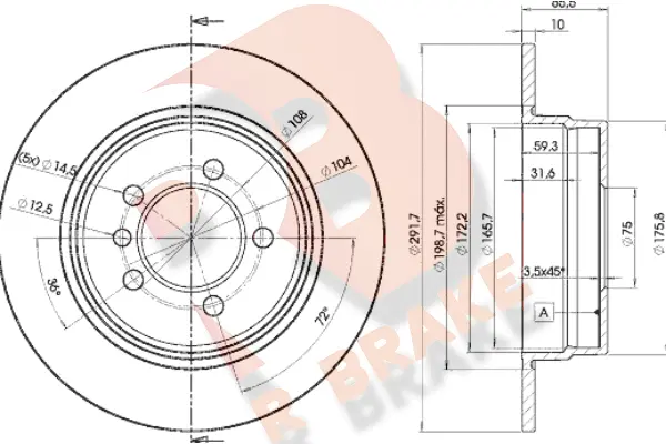 Disque de frein R BRAKE 78RBD24647