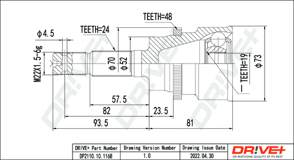 Jeu de joints, arbre de transmission Dr!ve+ DP2110.10.1168