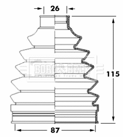 Jeu de joints-soufflets, arbre de commande BORG & BECK BCB6049