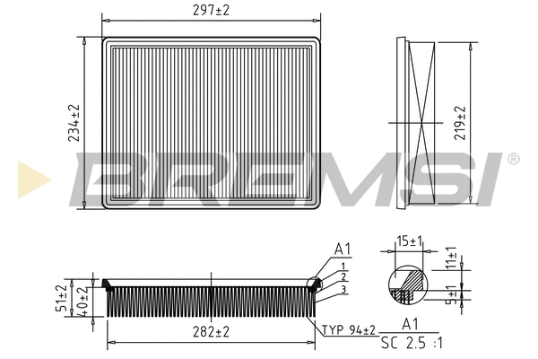 Filtre à air BREMSI FA2320