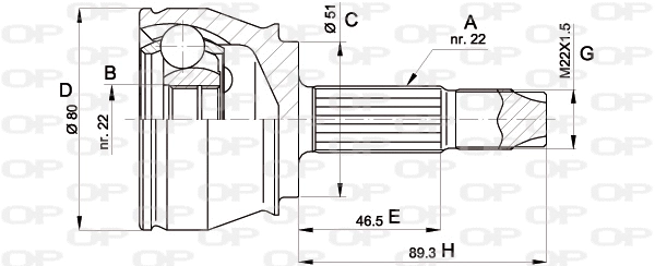 Jeu de joints, arbre de transmission OPEN PARTS CVJ5361.10