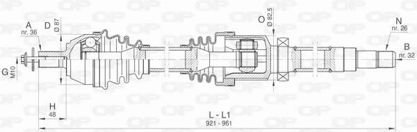 Arbre de transmission OPEN PARTS DRS6428.00