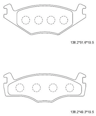 Kit de plaquettes de frein, frein à disque ASIMCO KD7756