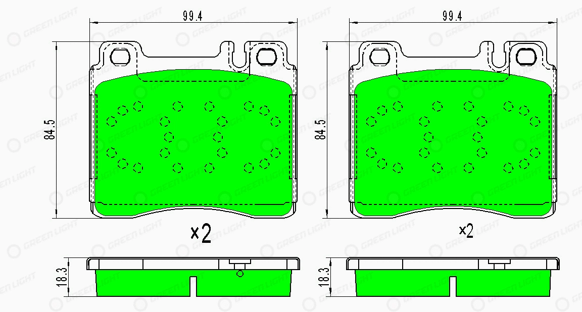 Kit de plaquettes de frein, frein à disque Automotive Adriado GLBP0394