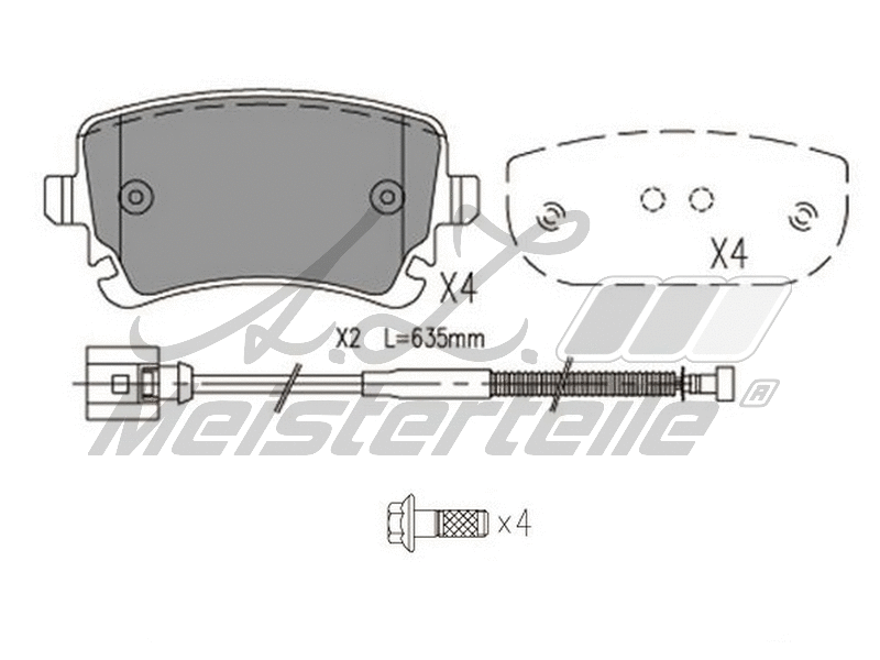 Kit de plaquettes de frein, frein à disque A.Z. Meisterteile AZMT-44-022-2173