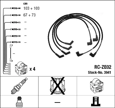 Kit de câbles d'allumage NGK 3941