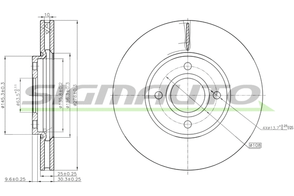 Disque de frein SIGMAUTO DBC478V