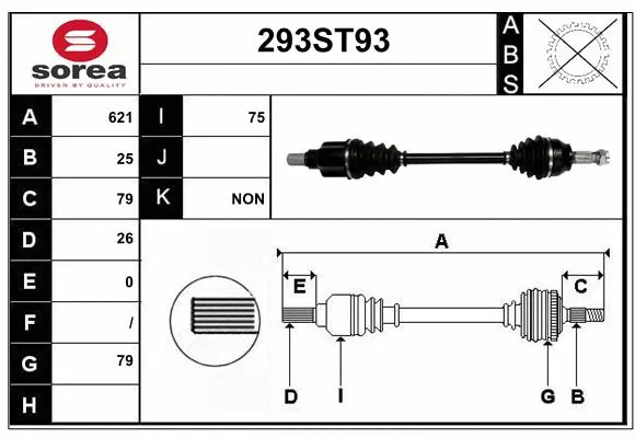 Arbre de transmission STARTCAR 293ST93
