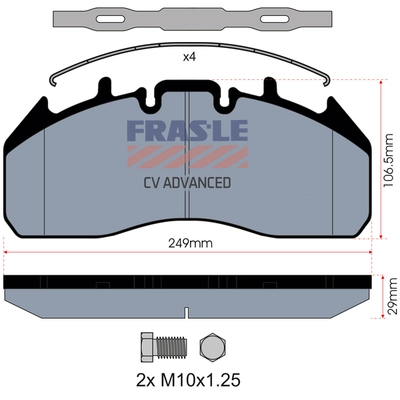 Kit de plaquettes de frein, frein à disque FRAS-LE PD/196-K019-CV