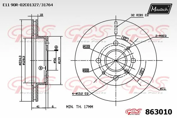 Disque de frein MAXTECH 863010
