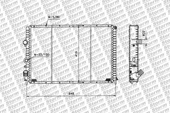 Radiateur, refroidissement du moteur STORM QUALITY PARTS 87106