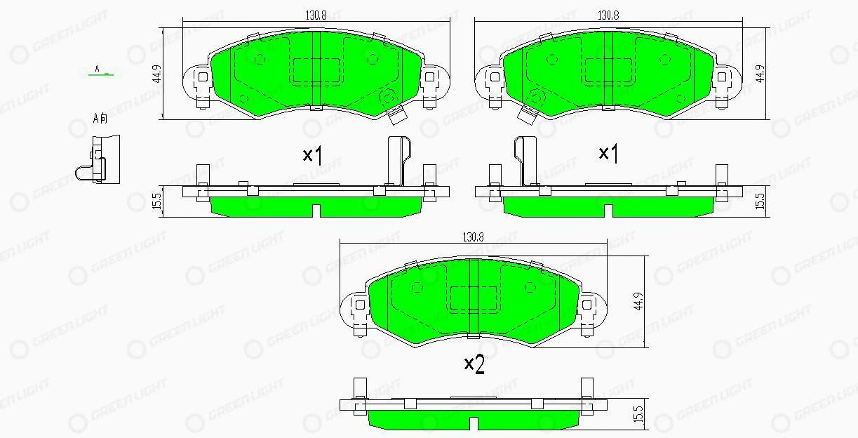 Kit de plaquettes de frein, frein à disque Automotive Adriado GLBP0152