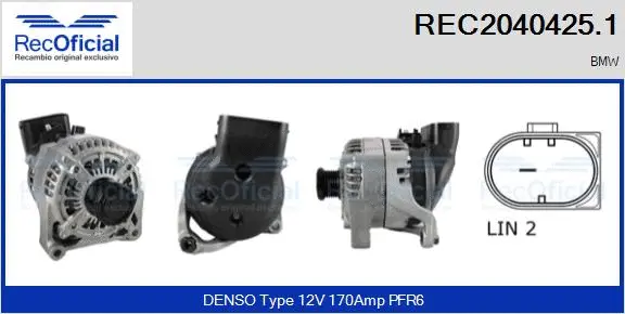 Alternateur RECOFICIAL REC2040425.1