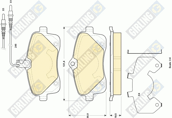 Kit de plaquettes de frein, frein à disque GIRLING 6118951