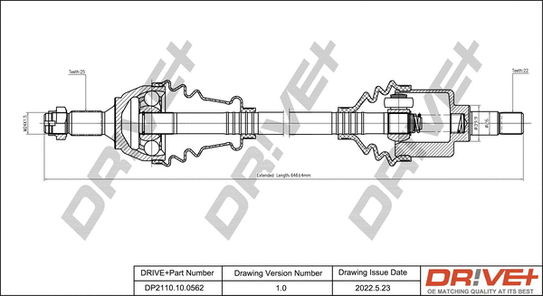 Arbre de transmission Dr!ve+ DP2110.10.0562