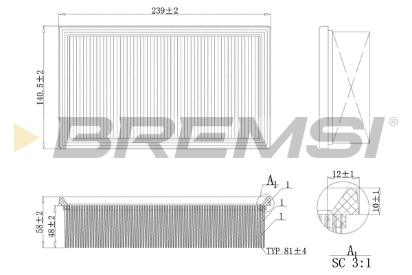 Filtre à air BREMSI FA0131