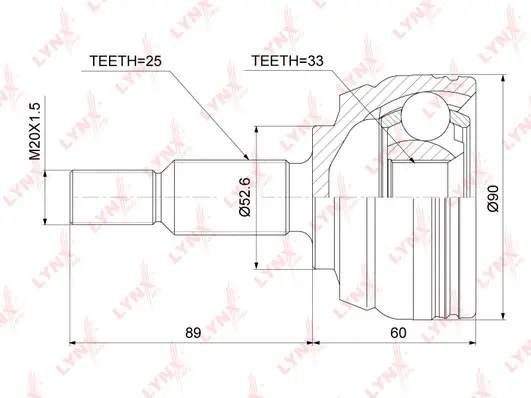 Jeu de joints, arbre de transmission LYNXAUTO CO-3845