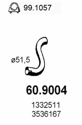 Tuyau d'échappement ASSO 60.9004