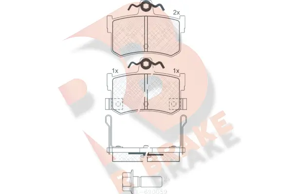 Kit de plaquettes de frein, frein à disque R BRAKE RB0995-701