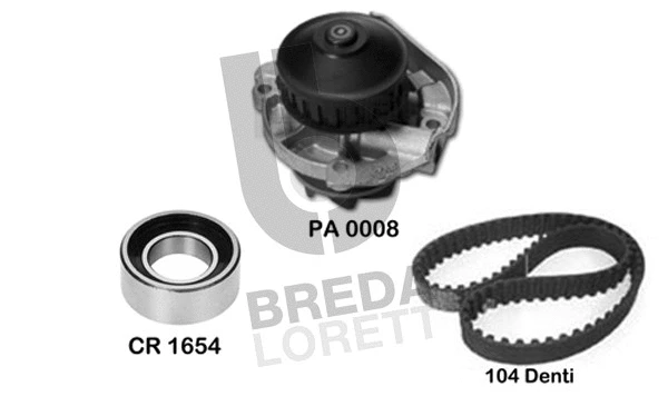 Pompe à eau + kit de courroie crantée BREDA LORETT KPA0711A