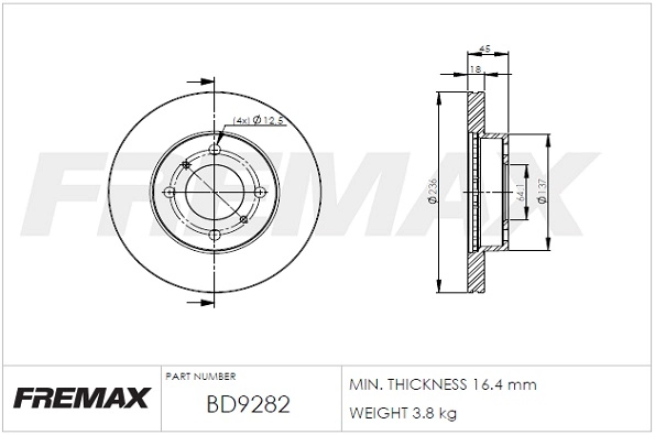 Disque de frein FREMAX BD-9282