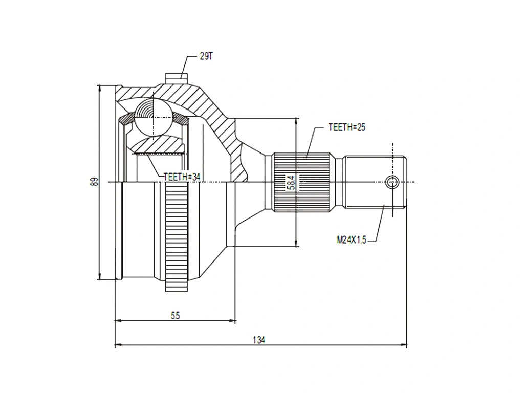 Jeu de joints, arbre de transmission A.Z. Meisterteile AZMT-43-030-1121