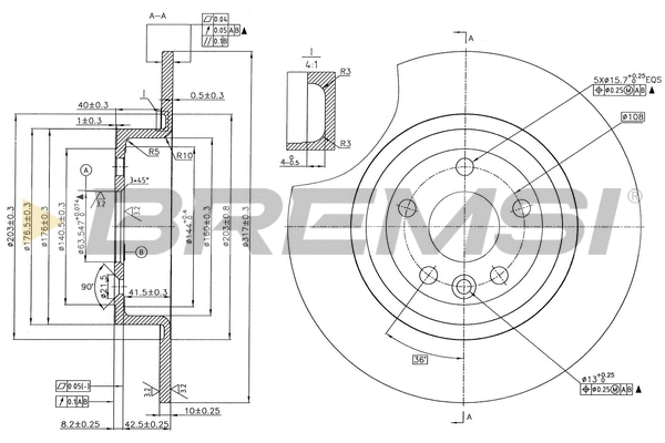 Disque de frein BREMSI CD8771V