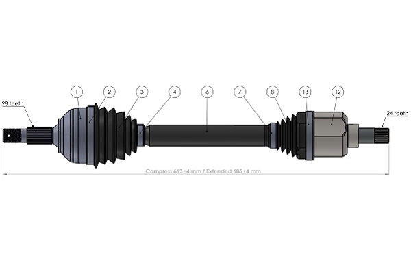 Arbre de transmission SERCORE 221899