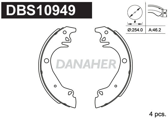 Jeu de mâchoires de frein DANAHER DBS10949