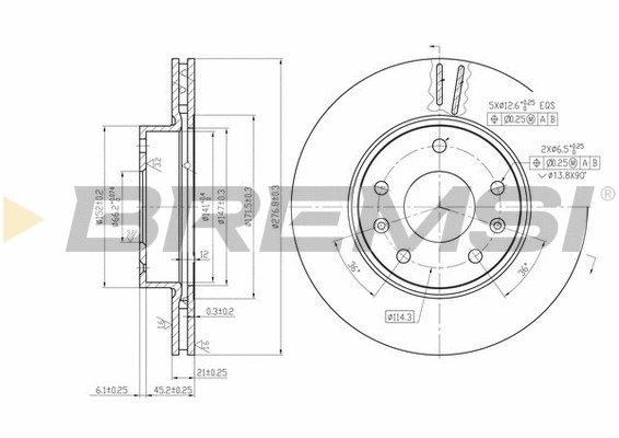 Disque de frein BREMSI CD7151V