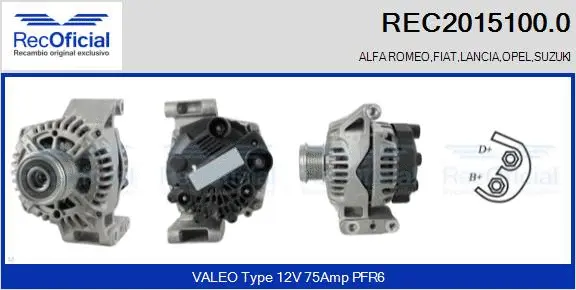 Alternateur RECOFICIAL REC2015100.0