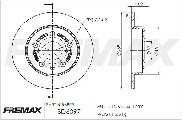 Disque de frein FREMAX BD-6097