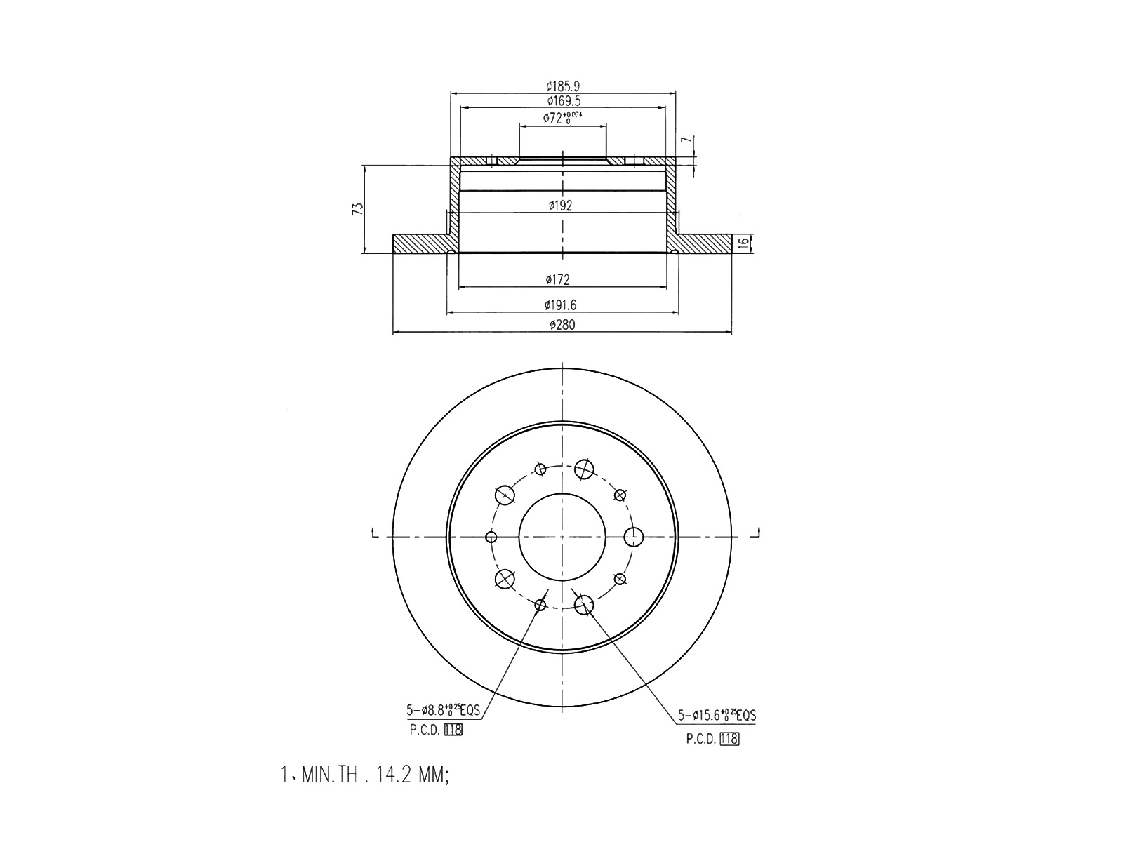 Disque de frein A.Z. Meisterteile AZMT-44-024-1334