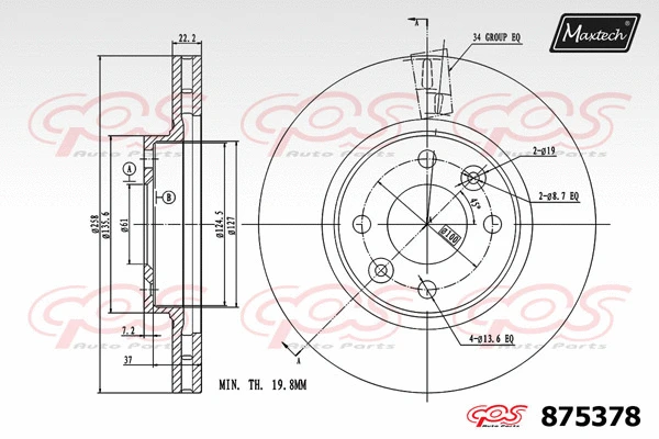 Disque de frein MAXTECH 875378