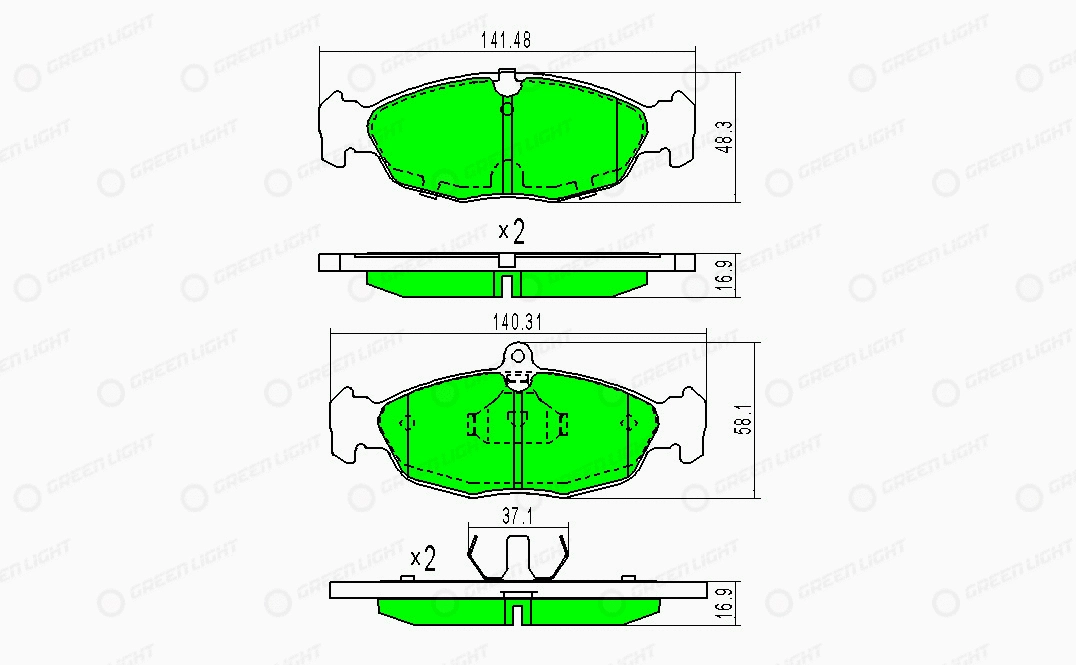 Kit de plaquettes de frein, frein à disque Automotive Adriado GLBP0030