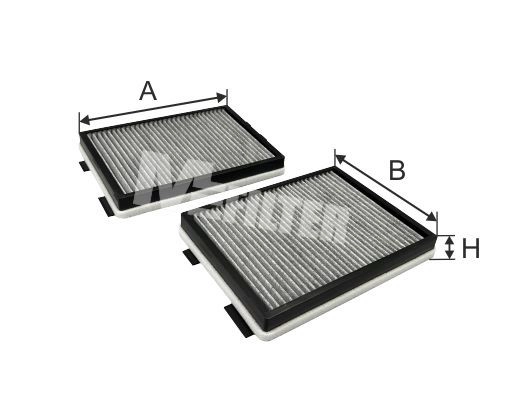 Filtre, air de l'habitacle MFILTER K 905C-2