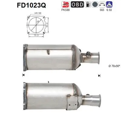 Filtre à particules / à suie, échappement AS FD1023Q