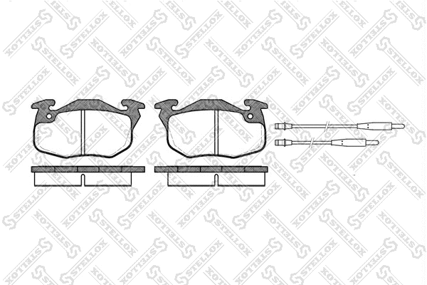 Kit de plaquettes de frein, frein à disque STELLOX 203 034B-SX