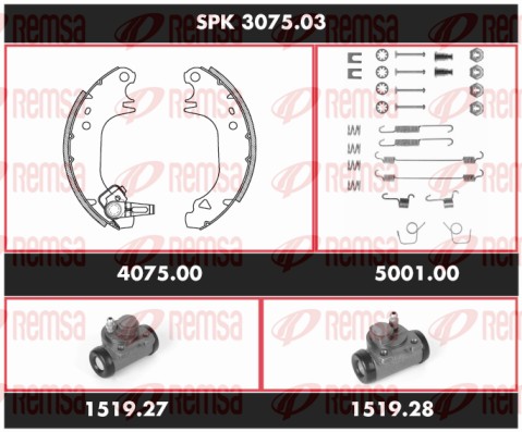 Kit de freins, freins à tambours REMSA SPK 3075.03